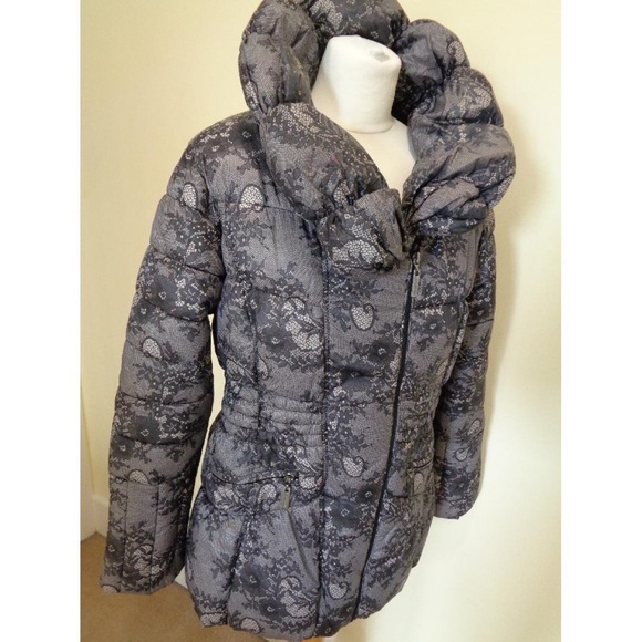Rino & Pelle Lace Print Puffer Jacket Size 44 - Picture 14 of 16